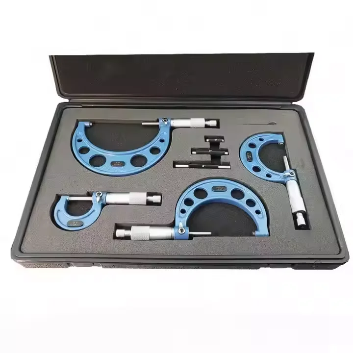 TEBAK 6pcs 3pcs 4pcs/set Measuring Tool Carbide Tipped Micrometers 0-150mm with Outside Painted Frame Machine Tools Accessories
