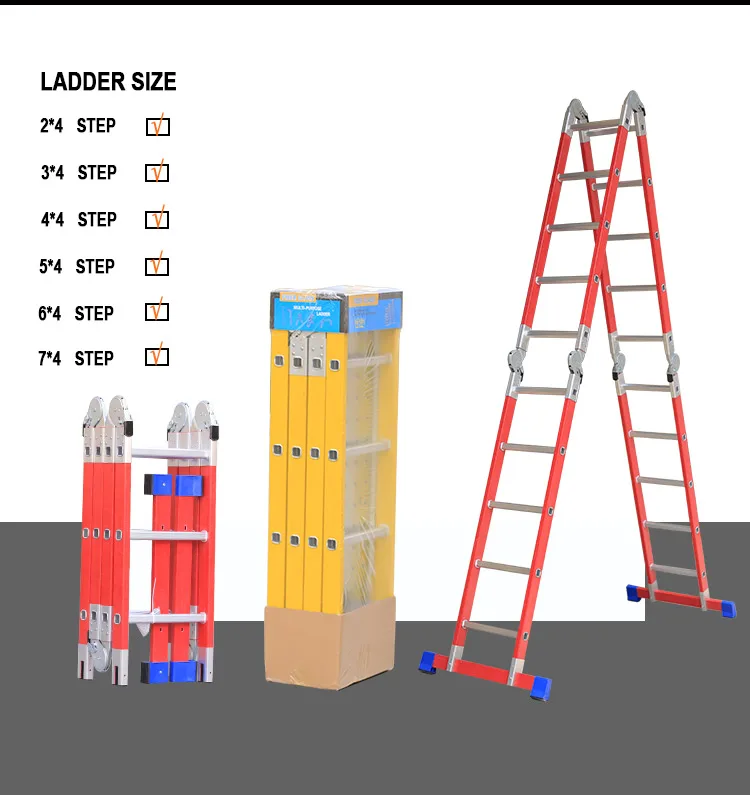 Multipurpose Fiberglass Frp Insulated Ladder 4 By 2 4 By 3 4 By 4 4 By