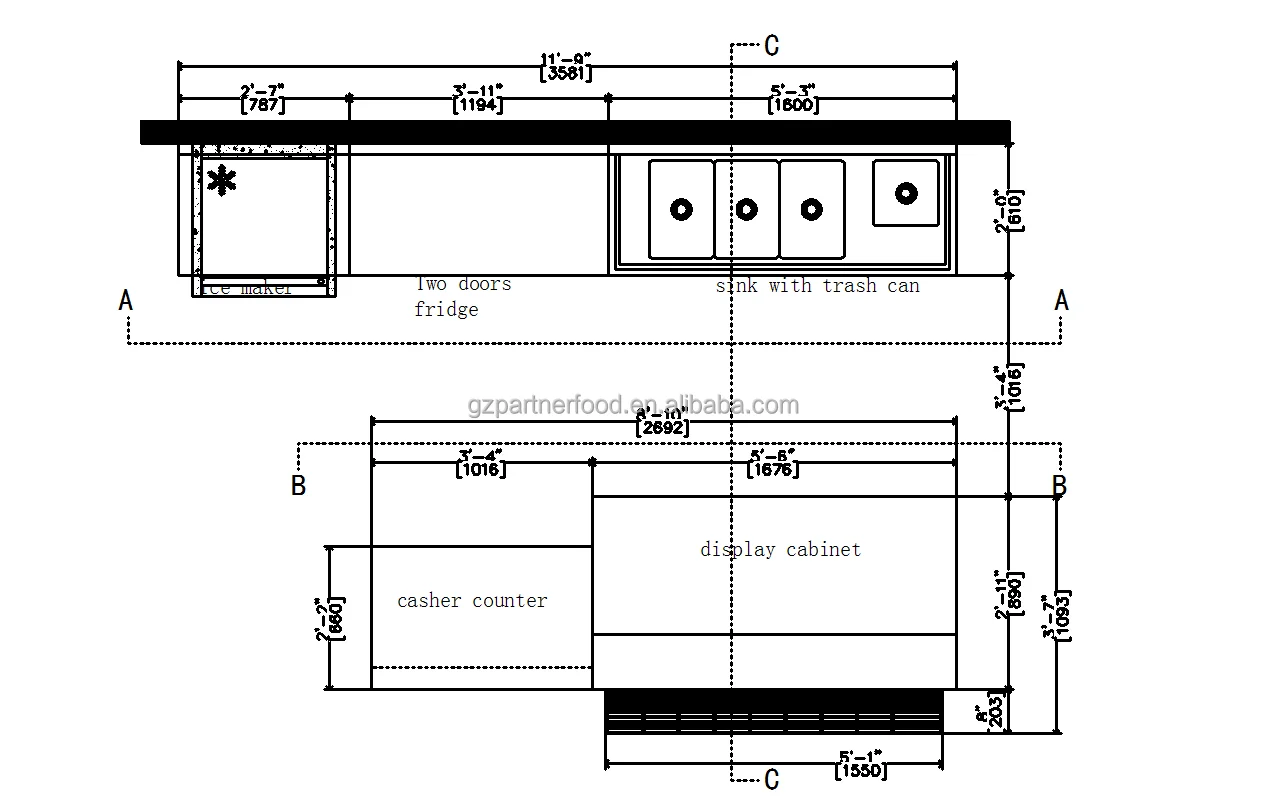 Modern Coffee Shop Counter Design Display Stone Dessert Bar Counter ...