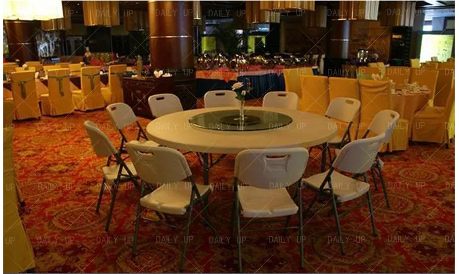 Banquet Folding Round Table For Sale Outdoor White Plastic 456ft Dining Round Table Designs Party Suitcase HDPE Wedding Table