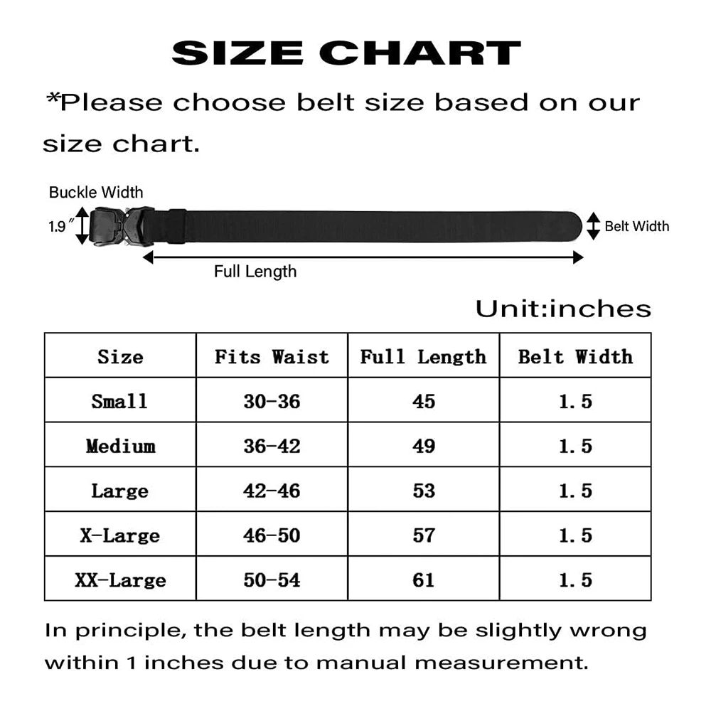 Wear-resistant Tactical Belt Hiking Rigger Nylon Web Work Belt with Heavy Duty Quick Release Buckle