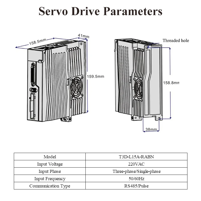 Servomotor 400W 600W 750W met 60 80 Flansen 17 Bit Absolute AC 220V Servo Driver met Hoge Nauwkeurigheid Magnetische Servo 3000-6000RPM (750W