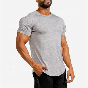 2020 Hot Sale QUICK DRY Men Gym Cotton Fitness Custom 100% cotton designer white Workout graphic plain sport t shirt in bulk