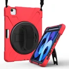 Silicone Case Silicone Bumper Built In Screen Protector Wrist Strap Case With Shoulder Strap For IPad Air 4 10.9 Inch 2020