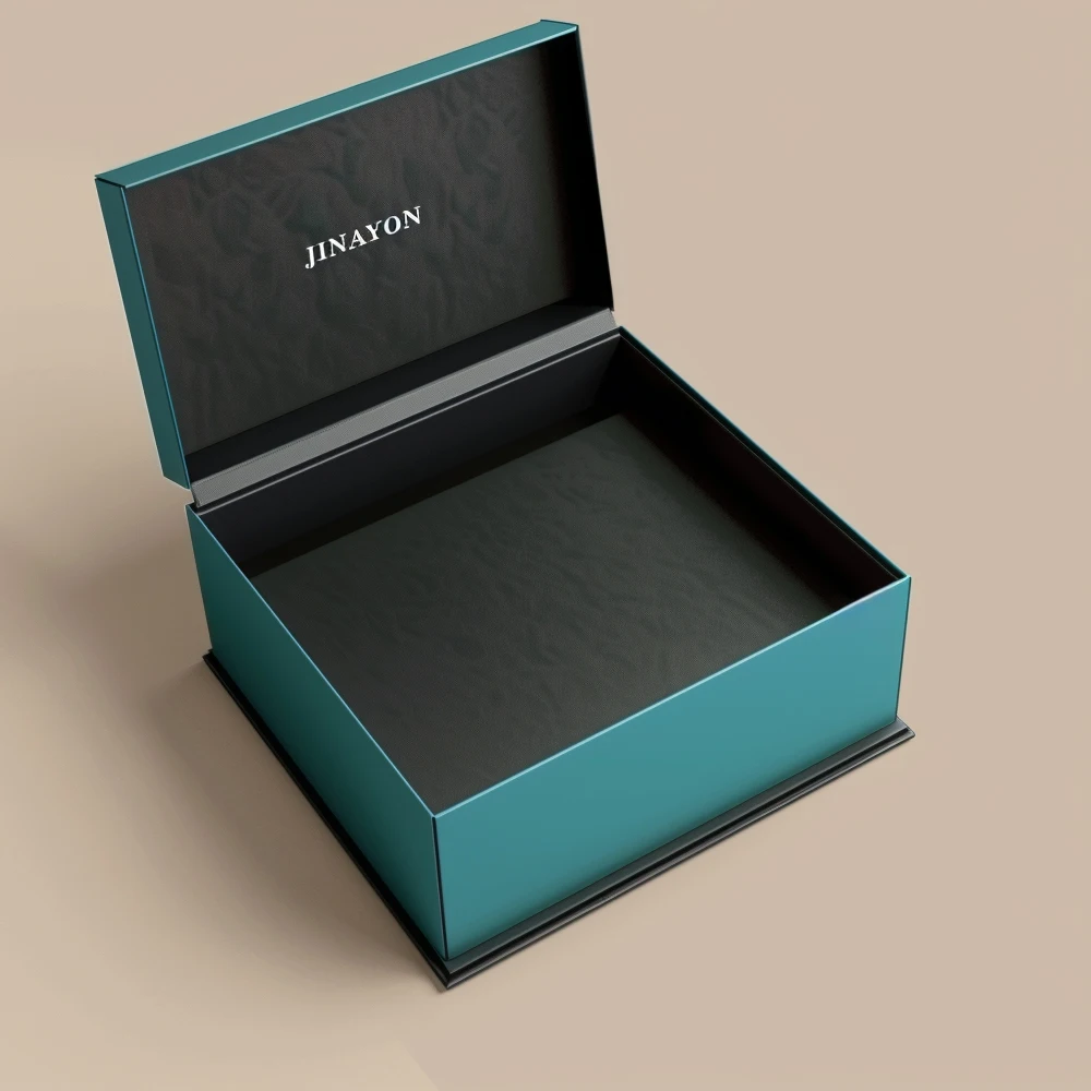 Produsentens egendesignerte high-end-lukkeboks for smykker, firkantet med varmepresing for parfyme-gavepakking
