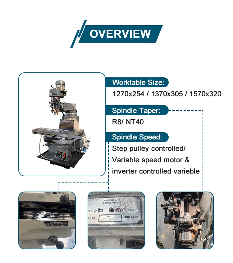 Heavy Duty Industrial Manual Milling Machine for Metal Vertical and ...