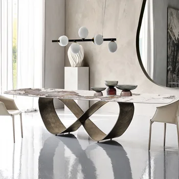Modern style sintered stone large dining table italian 12 seater dining table