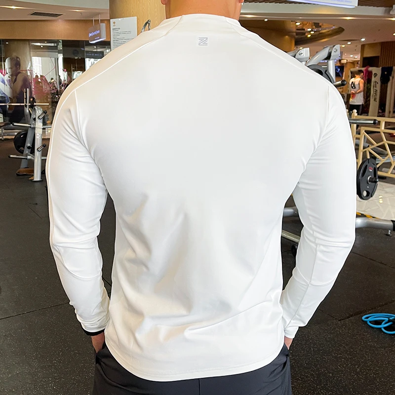 Men Zipper Elastic Quick Dry Running Hoodie Jackets Fitness Gym Sports Stand Collar Clothing Sport Top Sportswear Utility Jacket