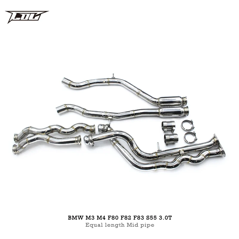 Equal Length Mid Pipe For Bmw M3/m4 F80 F82 F83 S55 3.0t 2014-2019 ...