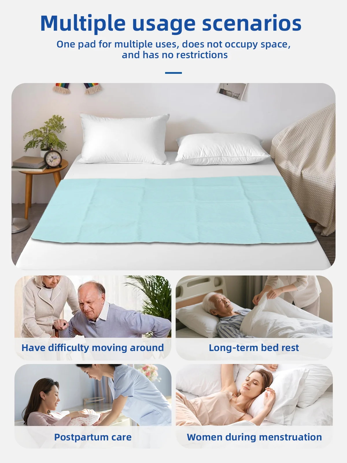 Wholesale Bed Pads Washable Waterproof Underpads Super Absorbency Reus - product detail 3