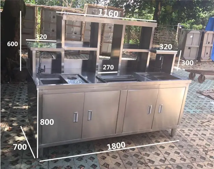 FEST Multifunctional Stainless Steel Bubble Tea Bar Station OEM