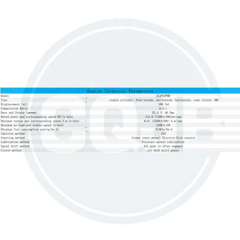 CQJB High Quality Motorcycle Engine JL1P52FMH Air Cooled Motorcycle Engine Assembly