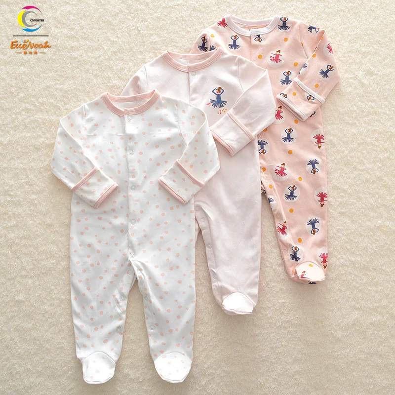 3 шт./упаковка, детские пижамы с рукавицами и длинным рукавом