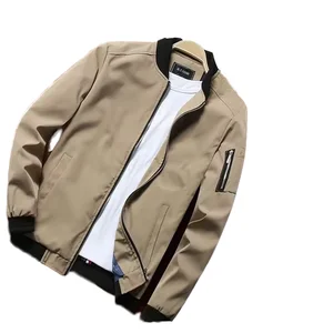 2026 Custom Men's Windproof Autumn Jacket High Quality Canvas Long Sleeve Stand Collar Fall Winter Casual Plus Size Collection