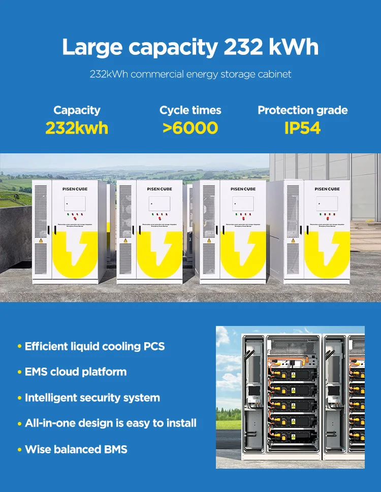 PISEN CUBE intelligent bms power station cabinet 232KWh industrial & commercial energy storage energy storage solar system