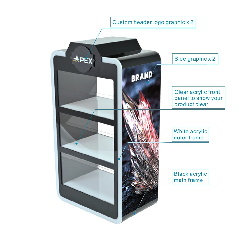APEX 3 Tiers LED Acrylic Smoke Display Light - Eco-friendly