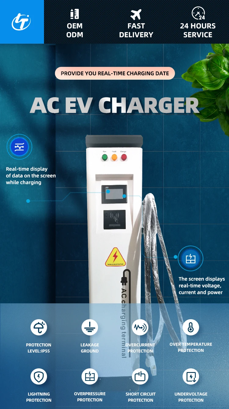 22kw Floormounted Ac Electric Vehicle Charger 32a For Home Use With Ce