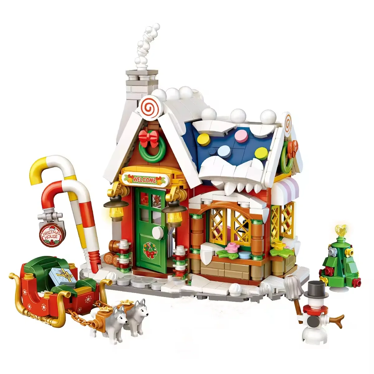 LOZ DIY Mini Building Block Christmas House Plastic Building Brick Toys