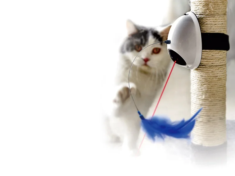 Sustainable Removable Rotating Pet Cat Activity Feather Electronic Cat Laser Toy