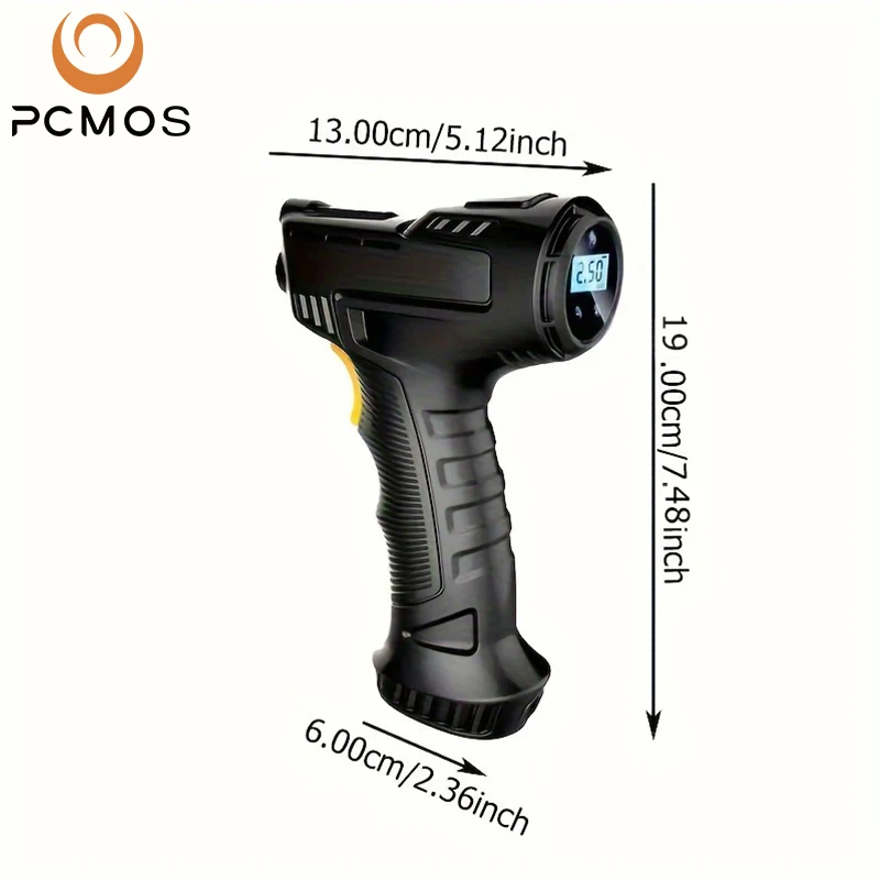 PCMOS Portable Air Compressor Tire Inflator With LED Light & LCD Display Cordless Tyre Inflator Handheld Air Pump - view 6