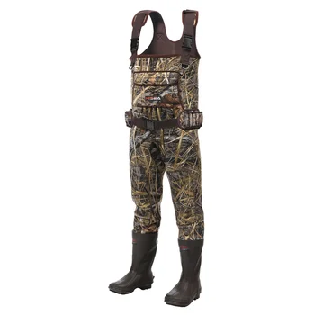 Chest Waders Neoprene Duck Hunting Waders for Men with Boots Camo Fishing Wader Bootfoot Cleated Waterproof Breathable Insulated