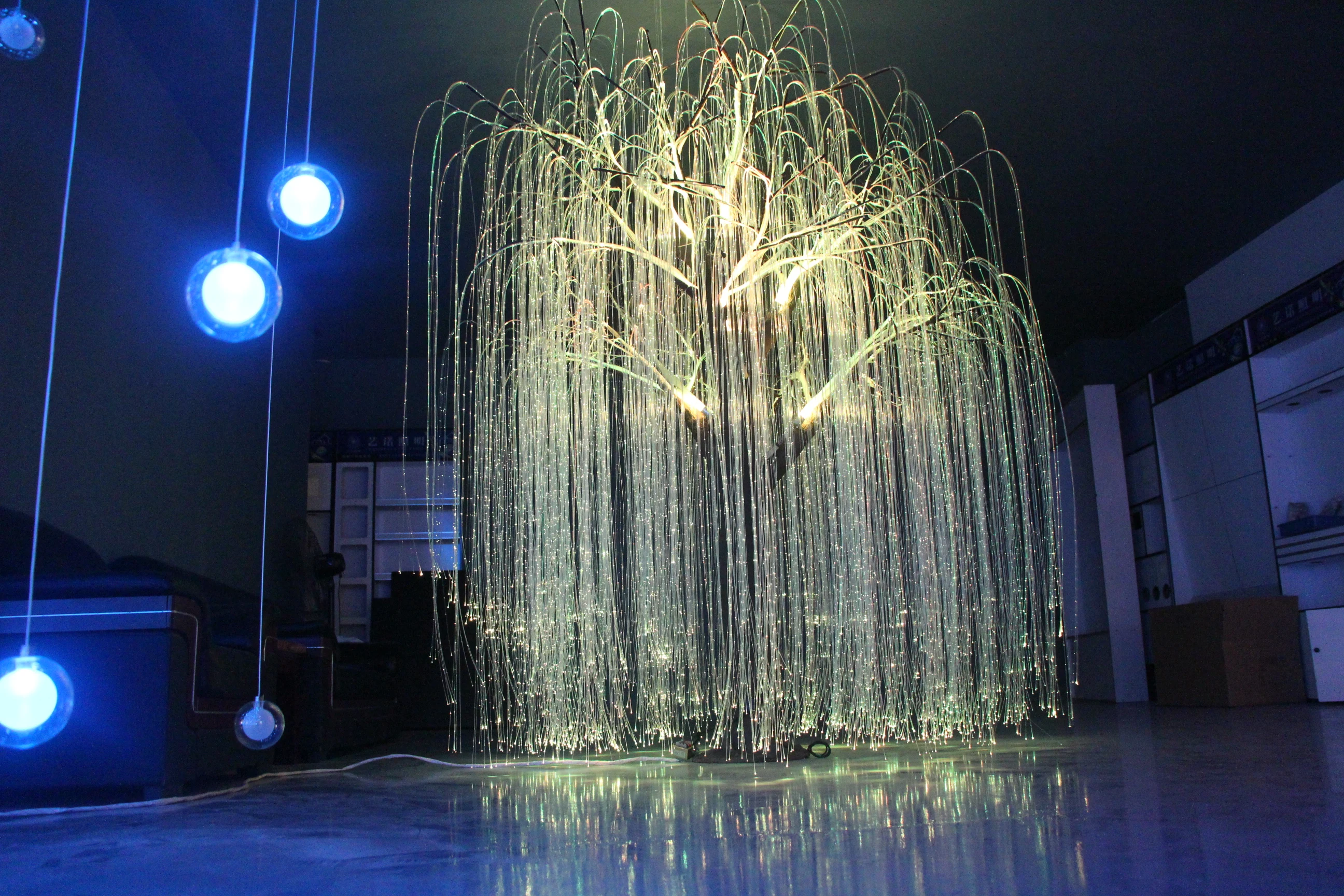 Fiber Optic Lighting Trees LED 1.0mm 600pcs 3m Fibers Sparkle Light Kits Avatar Trees Landscape RGB Light Decorative Christmas