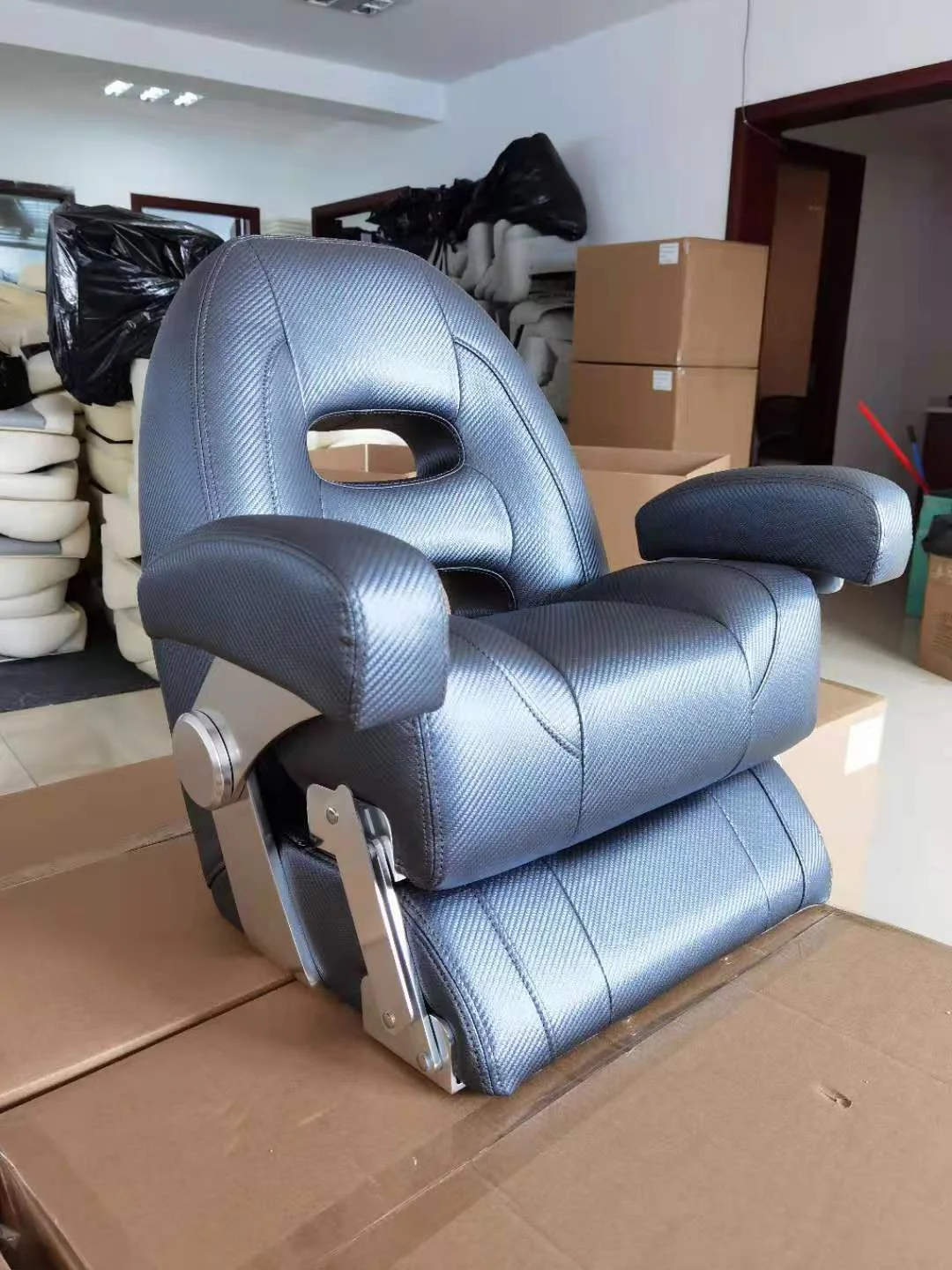 Genuine Marine Boat Captain Seat Marine Grade Swivel Folding Luxury