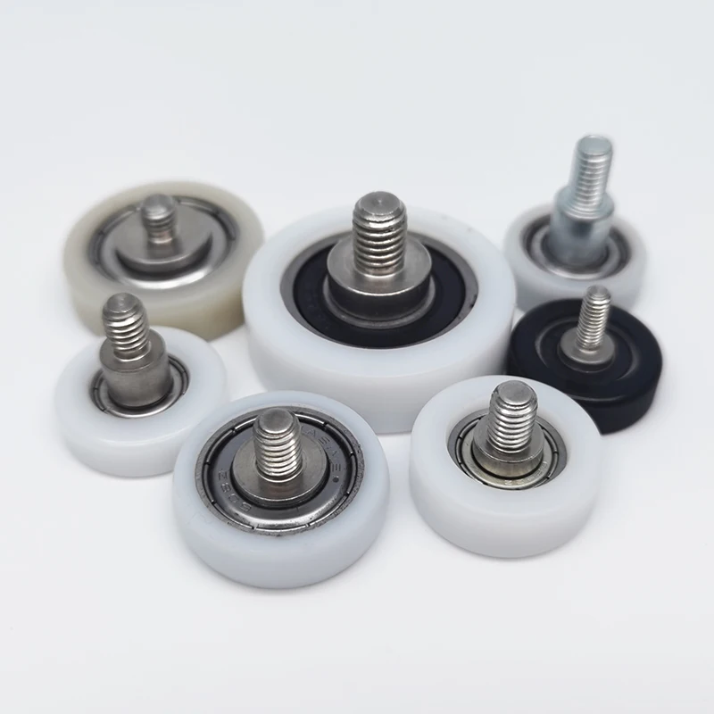 Lot De 4 Rouleaux En Nylon Polyamide 40 Mm Diamètre X 100 Mm Largeur - Roulements 10 Mm - Usinés En UE (Noir)