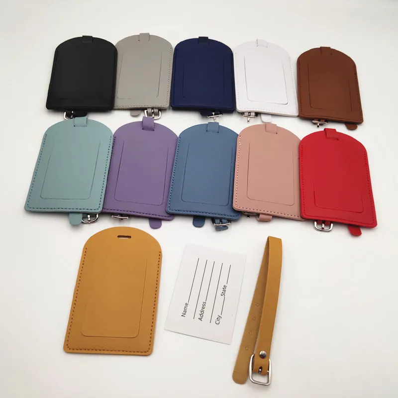 Custom Personalised Genuine Sublimated Pu Leather Luggage Tag Buckle