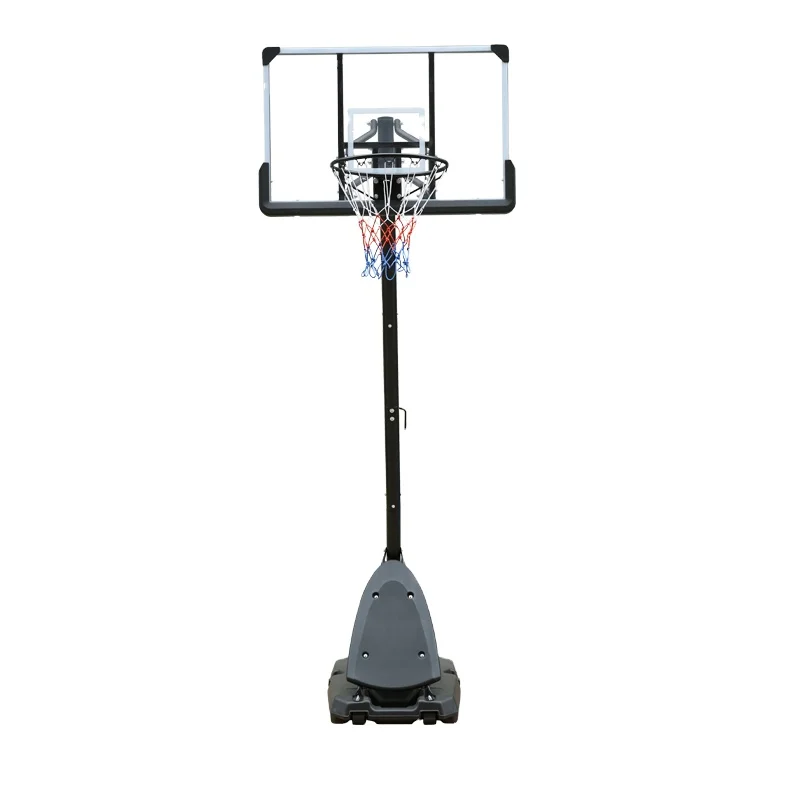 IUNNDS New Crank Handle Style Basketball Hoop Teenager Outdoor Popular 44' PC Backboard Height Adjustable Basketball System