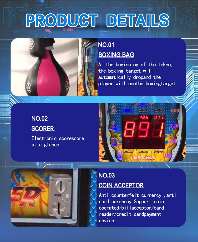 Coin Operated Boxing Machine Fighting Games Ultimate Big Punch Game Machine Out Tickets/ Drinks Amusement Equipment 30% Deposit manufacture