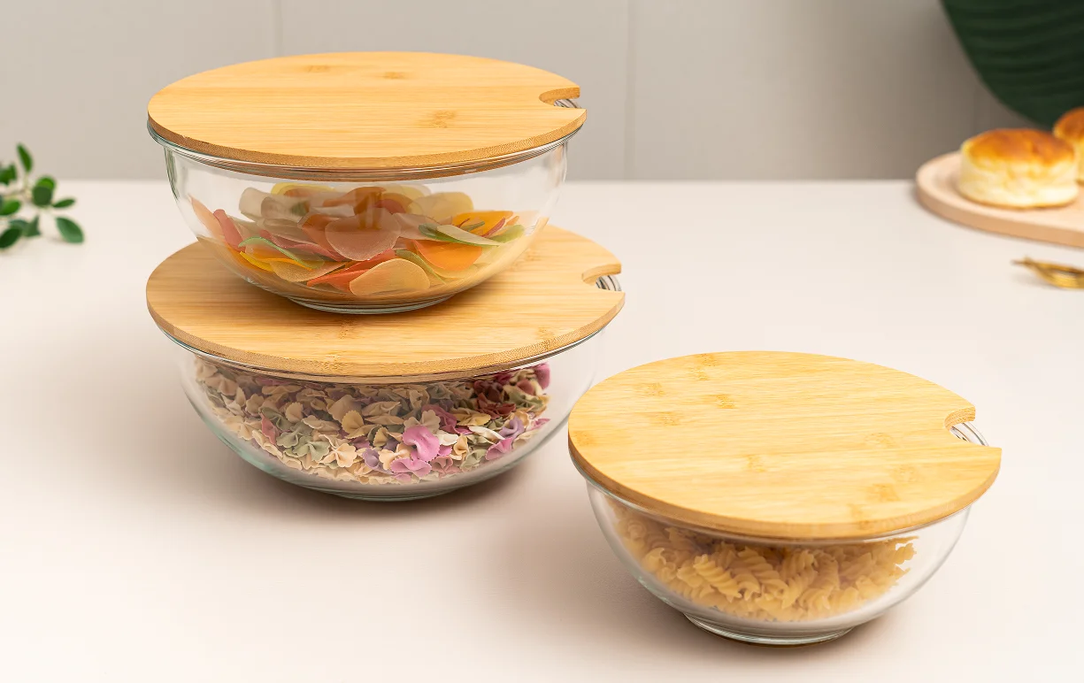 Hot High Borosilicate Glass Bowl Set Microwave Oven Safe Bowl Mixing