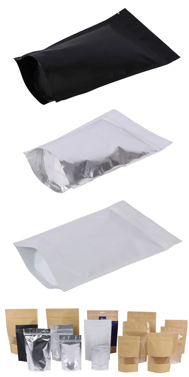 Matte Food Packaging Stand up Pouches Moisture-Resistant and Plastic-Free Food Grade for Secure Storage manufacture