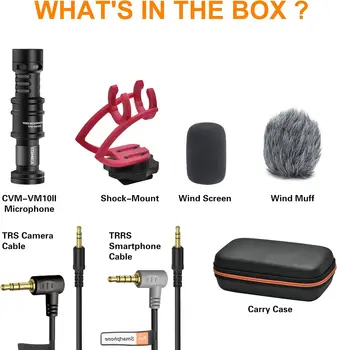 Camera Microphone,Comica CVM-VM10II Professional Video Microphone With Shock Mount, Deadcat,Compact Shotgun Mic Compatible With product image