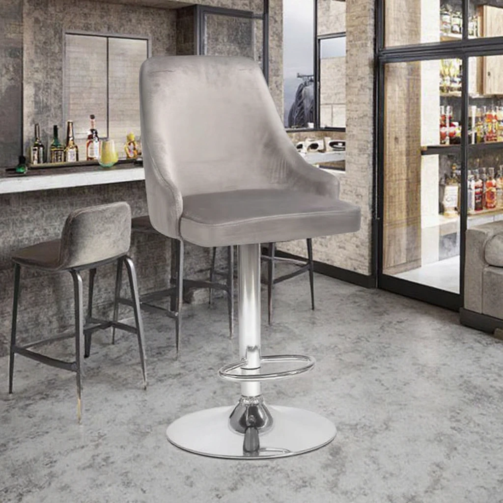 Коммерческие регулируемые по высоте вращающиеся барные стулья для кухни производство Роскошная нержавеющая сталь металлическая планка со спинкой