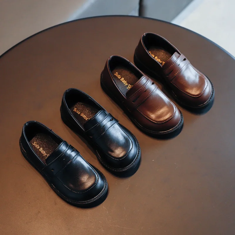 Новинка 2020, кожаные туфли для девочек, детские однотонные туфли в британском стиле, в Корейском стиле, обувь для выступлений в стиле ретро