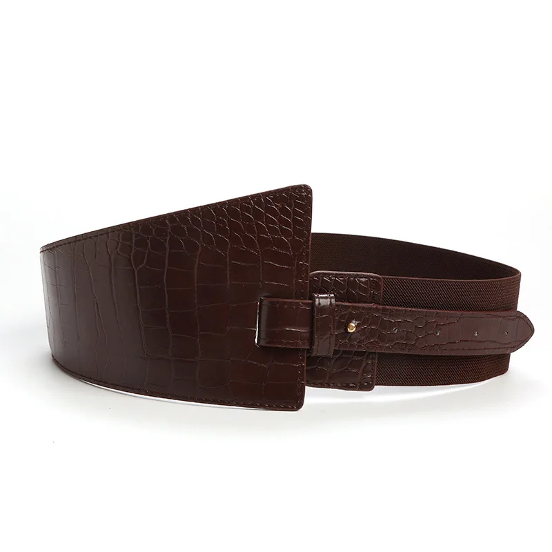 Women Wide Knotted Belt Design PU Leather Waistbands Simple  display picture 1