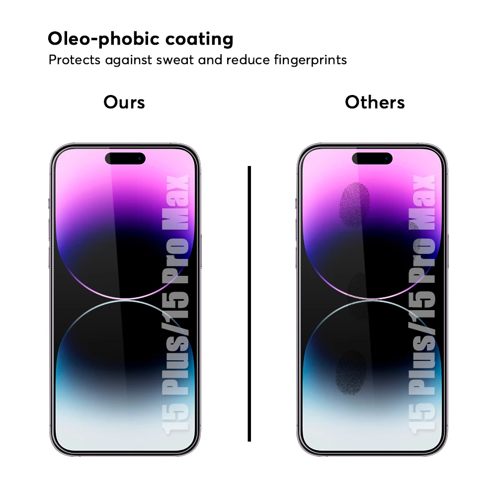 Mobile 3m protector tempered glass for iphone 14  pro max screen protector with EASY APP kit  ,for iphone screen protector