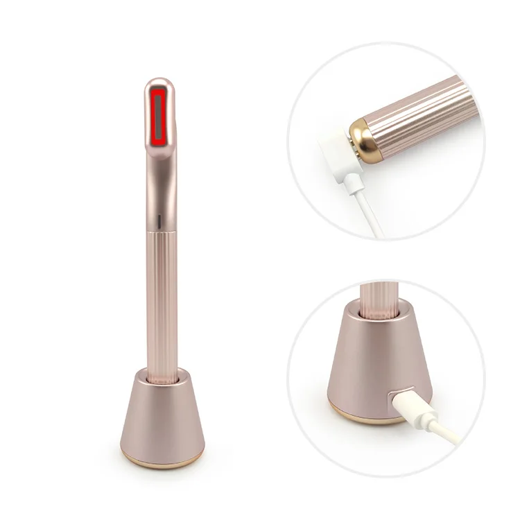 Hot Sale Skincare Vibration Anti Wrinkle Aging Face Lift Red Therapy Light Wand Pen Ems Eye Massager Device Microcurrent