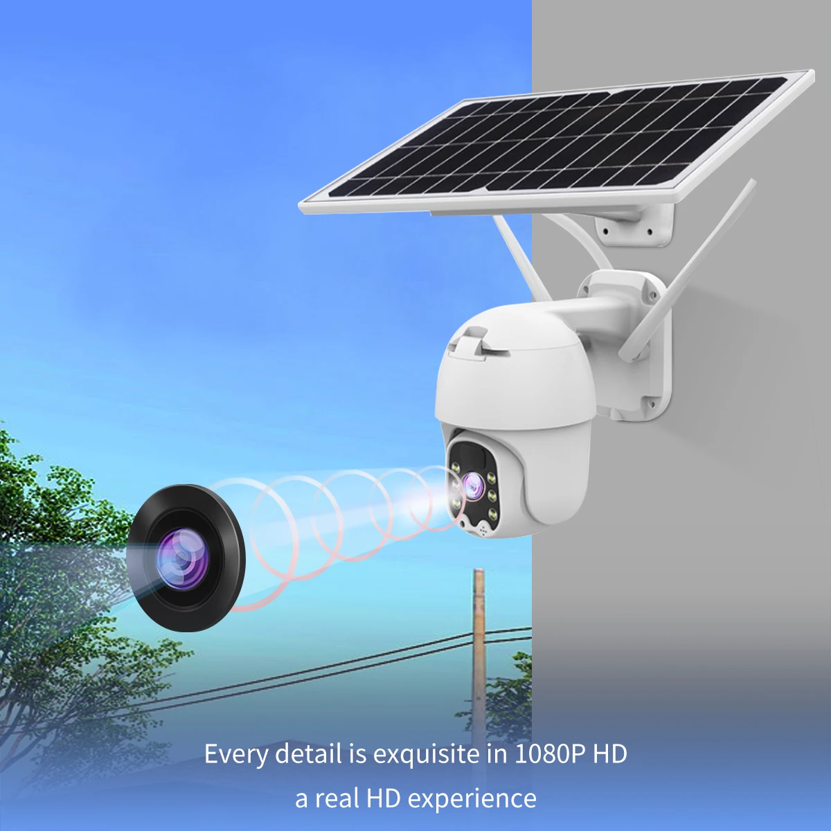 UBOX 2mp Sim Card Outdoor Solar Powered Wireless 4g Solar PTZ Wifi IP CCTV Camera