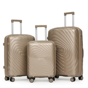 Factory Wholesale PP Spinner Suitcase Four-Piece Set 20" 24" 28" Lightweight with Lock