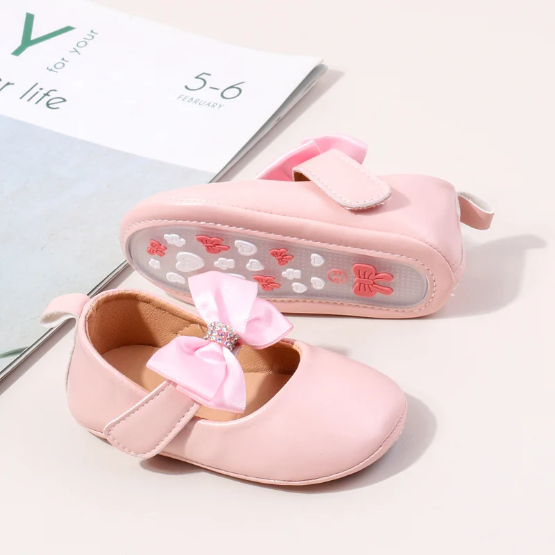 2024 New Design High Quality Princess Shoes Summer Spring Baby Girl Beautiful Butterfly Bowknot Soft PU TPR Anti-slip factory