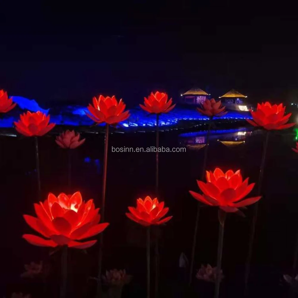 Interactive Flower Lamp Machinery Induction Automatic Switch Opening and Closing Mechanical Flowers Landscape Lights