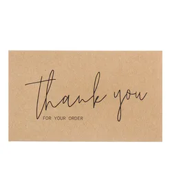 Hot Sales Custom printing kraft paper embossed thank you card for small business