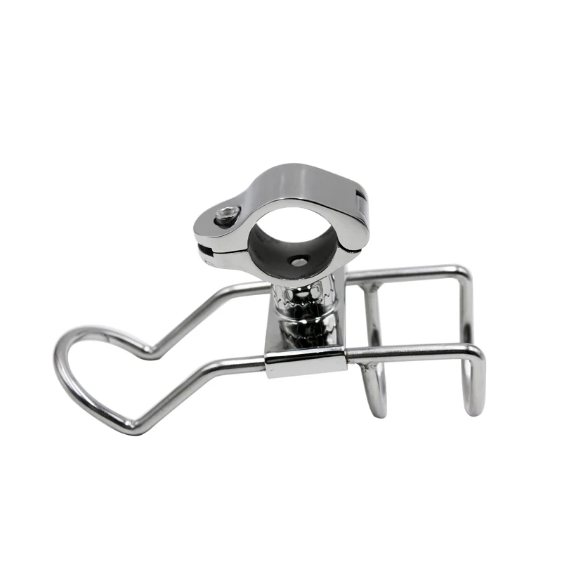 Made Stainless Rail Mounted Clamp on  Double Wire Snapper Back Rod Holder Stainless Steel for Fishing Boat Rod Holder