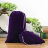 Sac en velours violet avec cordon de serrage