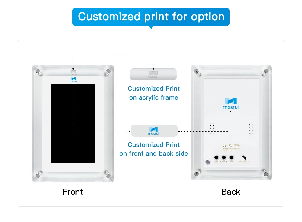 Full Hd 7 Inch Desk Digital Picture Frame Album Video Lcd Acrylic