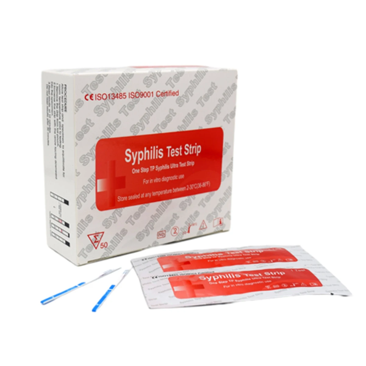 Medical Disposable Infectious disease 1 Step Quick Check 2.5 mm WB/Serum/Plasma Syphilis Test Strip