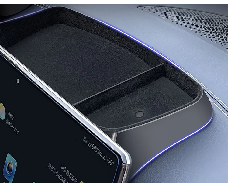 Auto Interior Parts ABS Flocking Console Dashboard Organizer Navigation Screen rear Storage Box For BYD Seal Accessory 2023 factory