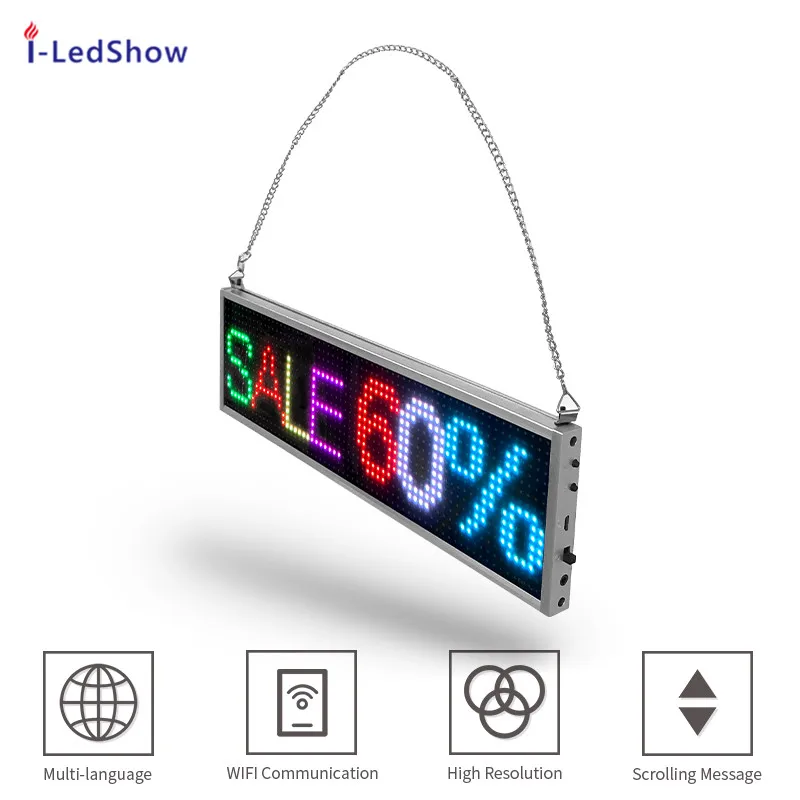 P5 Programmable RGB Colour LED Display Moving Text Screen Desktop Matrix Module Ultra Thin Led Scrolling Message Mini Display